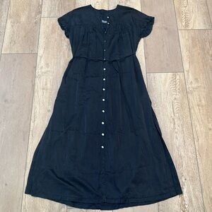Raquel Allegra Black Silk/Cotton Dress, Size 0
